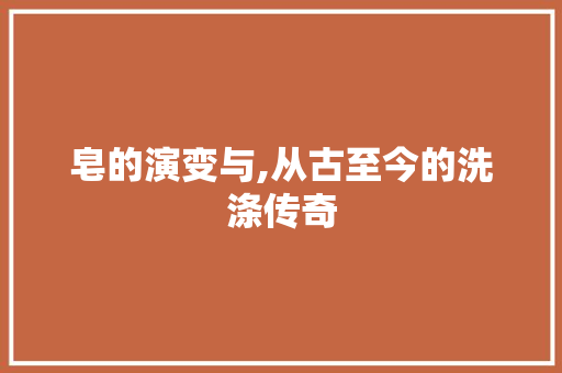 皂的演变与,从古至今的洗涤传奇