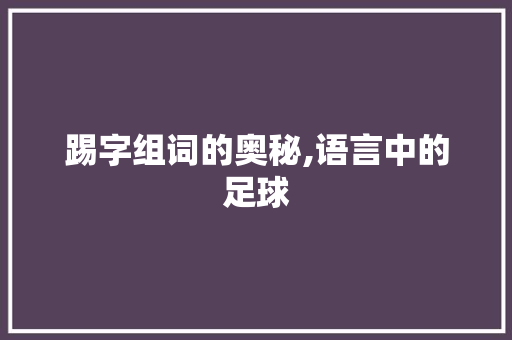 踢字组词的奥秘,语言中的足球