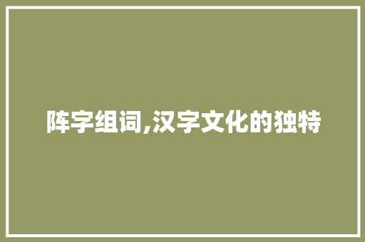 阵字组词,汉字文化的独特