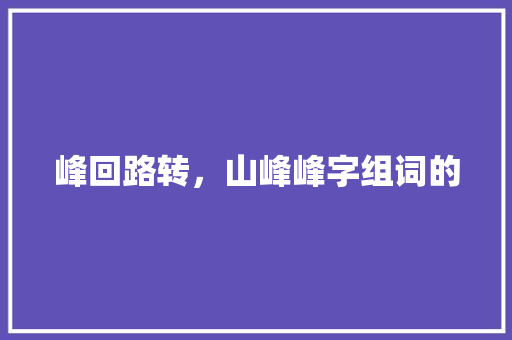 峰回路转，山峰峰字组词的