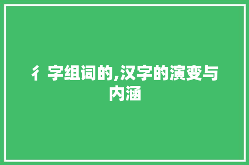彳字组词的,汉字的演变与内涵