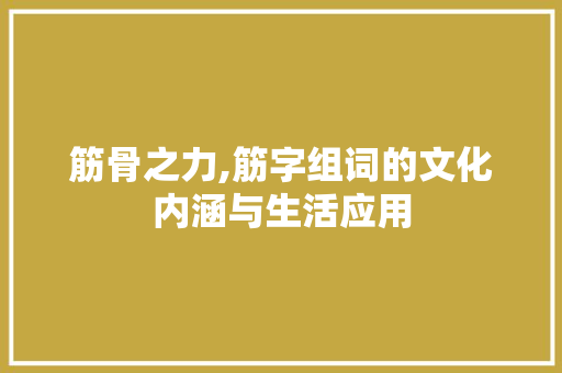 筋骨之力,筋字组词的文化内涵与生活应用