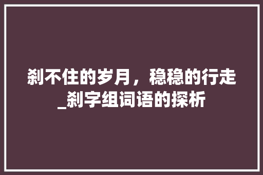 刹不住的岁月，稳稳的行走_刹字组词语的探析