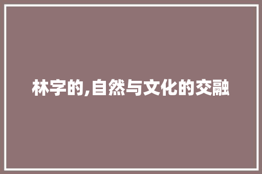 林字的,自然与文化的交融