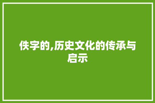 佚字的,历史文化的传承与启示