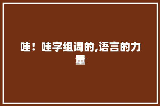 哇！哇字组词的,语言的力量