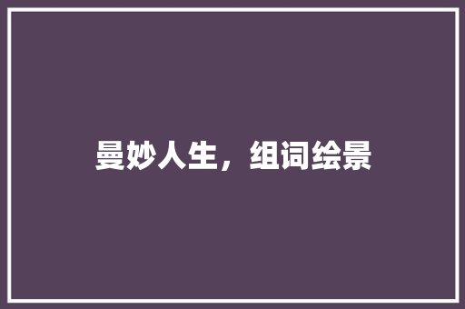 曼妙人生，组词绘景