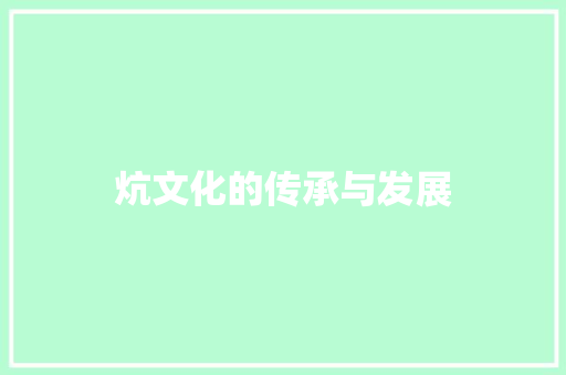 炕文化的传承与发展 项目报告