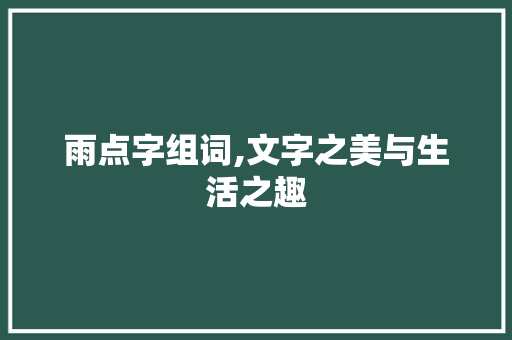 雨点字组词,文字之美与生活之趣