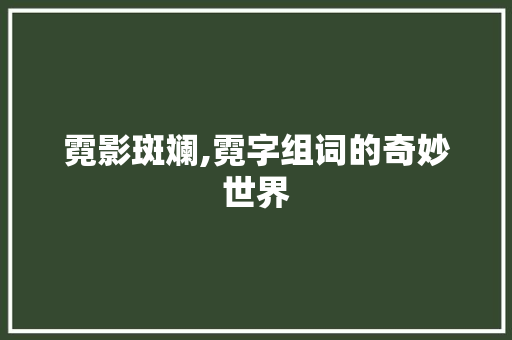霓影斑斓,霓字组词的奇妙世界