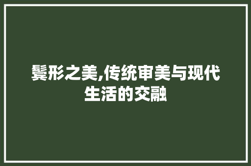 鬓形之美,传统审美与现代生活的交融