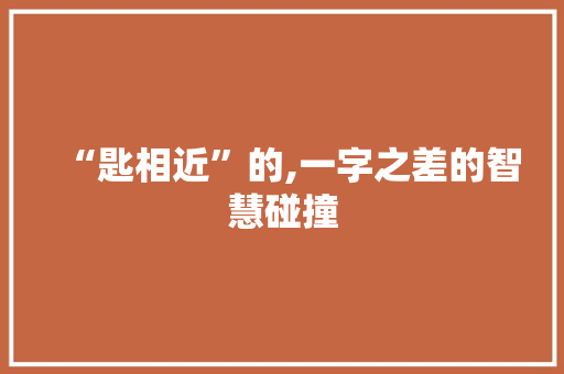 “匙相近”的,一字之差的智慧碰撞
