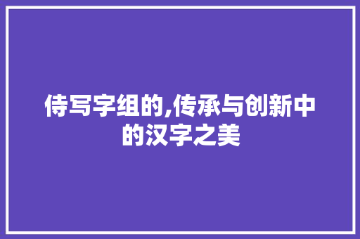 侍写字组的,传承与创新中的汉字之美