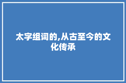 太字组词的,从古至今的文化传承