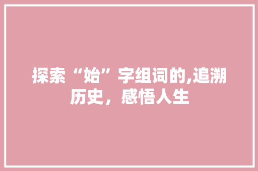 探索“始”字组词的,追溯历史，感悟人生