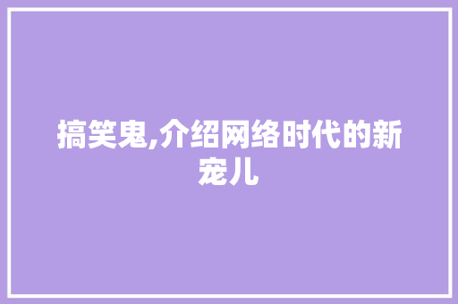 搞笑鬼,介绍网络时代的新宠儿 诗词应用