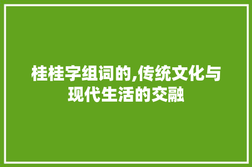 桂桂字组词的,传统文化与现代生活的交融