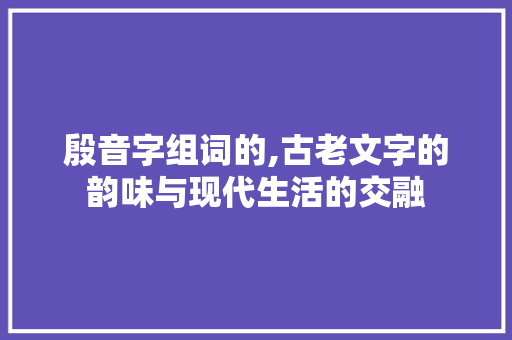 殷音字组词的,古老文字的韵味与现代生活的交融 项目报告