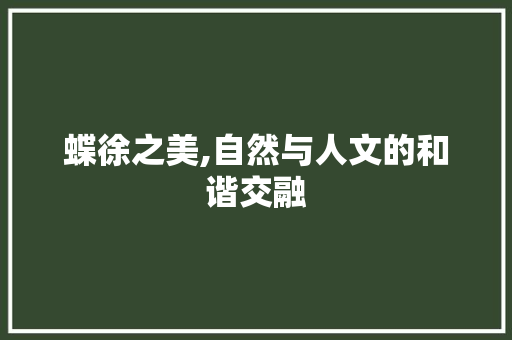 蝶徐之美,自然与人文的和谐交融