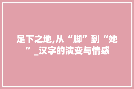 足下之地,从“脚”到“她”_汉字的演变与情感