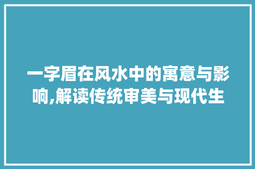 一字眉在风水中的寓意与影响,解读传统审美与现代生活的交融_一字眉在风水上的意思