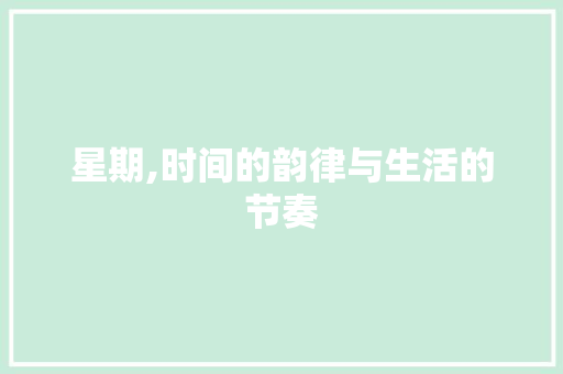 星期,时间的韵律与生活的节奏