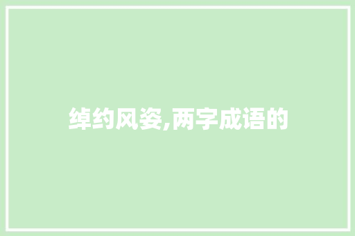 绰约风姿,两字成语的