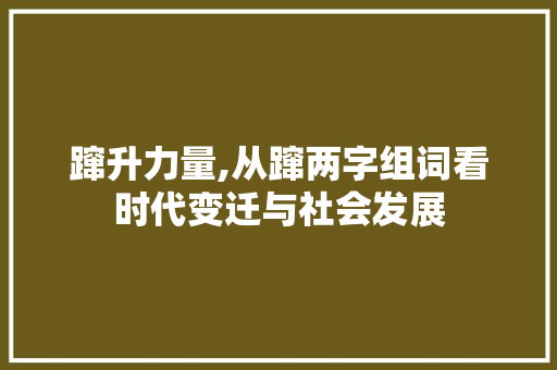 蹿升力量,从蹿两字组词看时代变迁与社会发展
