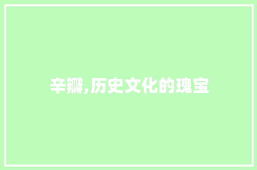 辛瓣,历史文化的瑰宝
