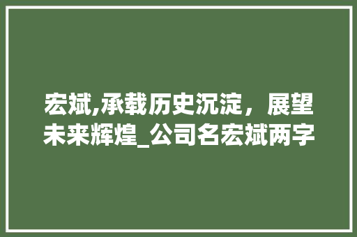 宏斌,承载历史沉淀，展望未来辉煌_公司名宏斌两字的意思