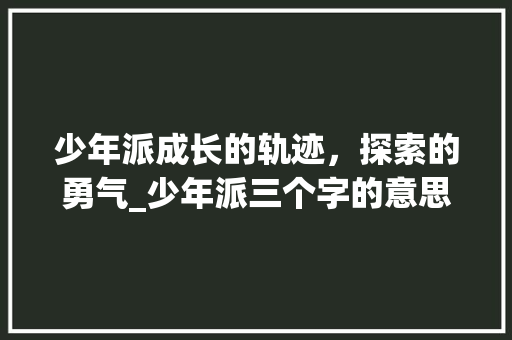 少年派成长的轨迹，探索的勇气_少年派三个字的意思