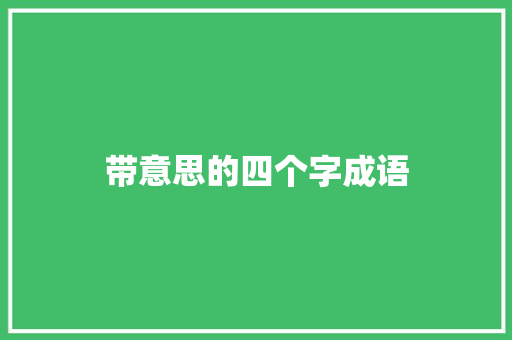 带意思的四个字成语