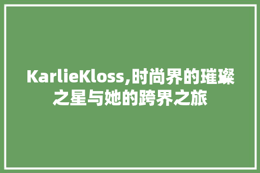 KarlieKloss,时尚界的璀璨之星与她的跨界之旅 项目报告