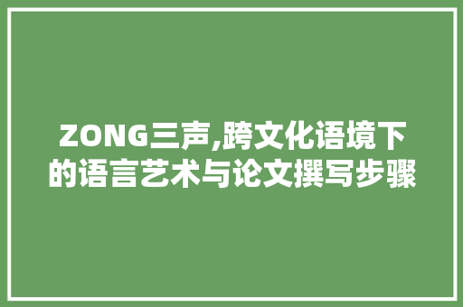 ZONG三声,跨文化语境下的语言艺术与论文撰写步骤