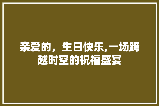 亲爱的，生日快乐,一场跨越时空的祝福盛宴