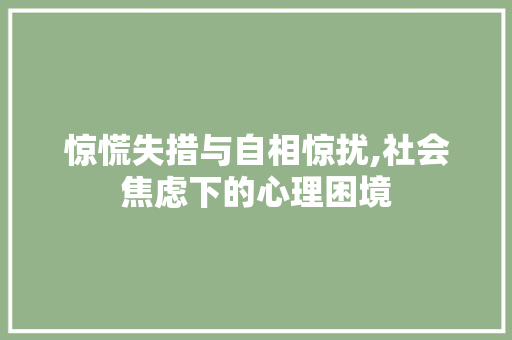 惊慌失措与自相惊扰,社会焦虑下的心理困境