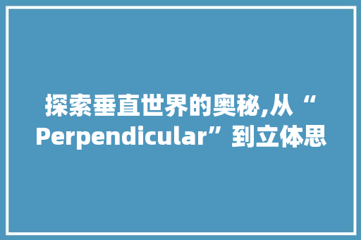 探索垂直世界的奥秘,从“Perpendicular”到立体思维的跨越