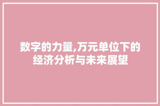 数字的力量,万元单位下的经济分析与未来展望