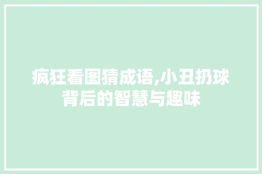 疯狂看图猜成语,小丑扔球背后的智慧与趣味