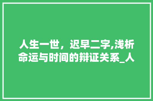 人生一世，迟早二字,浅析命运与时间的辩证关系_人生一世迟早二字的意思