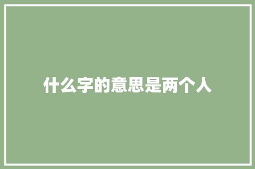 什么字的意思是两个人