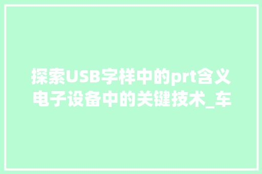 探索USB字样中的prt含义电子设备中的关键技术_车上usb的字prt什么意思