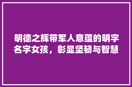 明德之辉带军人意蕴的明字名字女孩，彰显坚韧与智慧_带军人意思的明字名字女孩