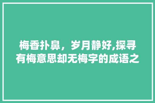 梅香扑鼻，岁月静好,探寻有梅意思却无梅字的成语之美_有梅意思但没梅字的成语