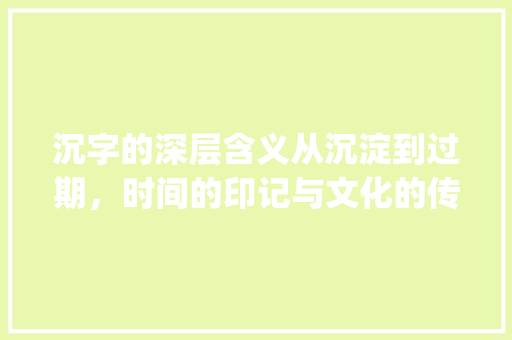 沉字的深层含义从沉淀到过期，时间的印记与文化的传承_沉字有没有过期的意思
