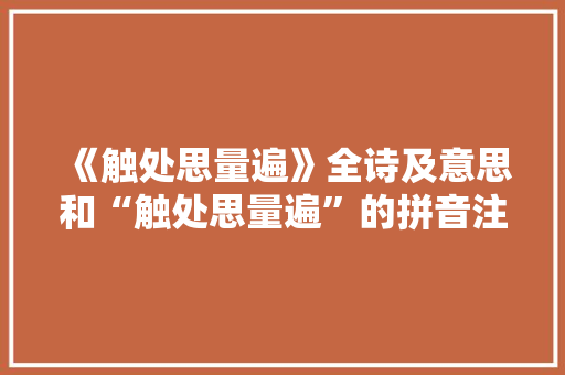 《触处思量遍》全诗及意思和“触处思量遍”的拼音注释