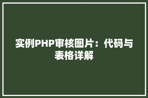 实例PHP审核图片:代码与表格详解