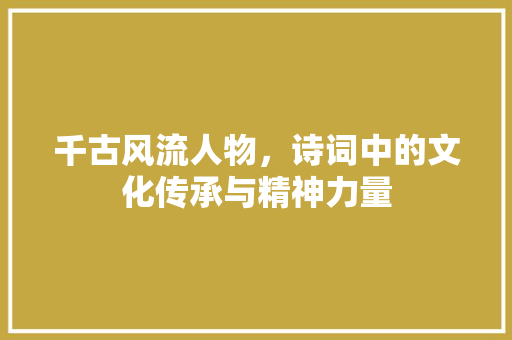 千古风流人物，诗词中的文化传承与精神力量 应用文