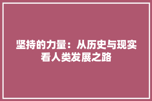 坚持的力量：从历史与现实看人类发展之路 应用文
