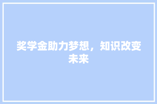 奖学金助力梦想，知识改变未来